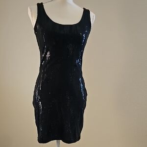 Soprano Black Sequin Mini Dress